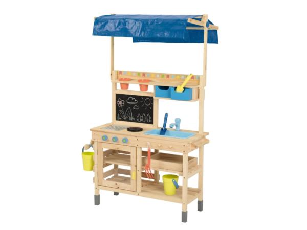 Modderkeuken, gemaakt van echt hout met dak