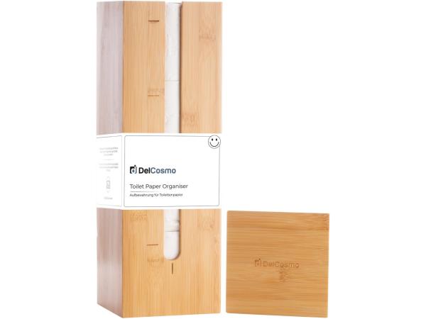 DelCosmo Staande toiletpapier houder gemaakt van bamboe