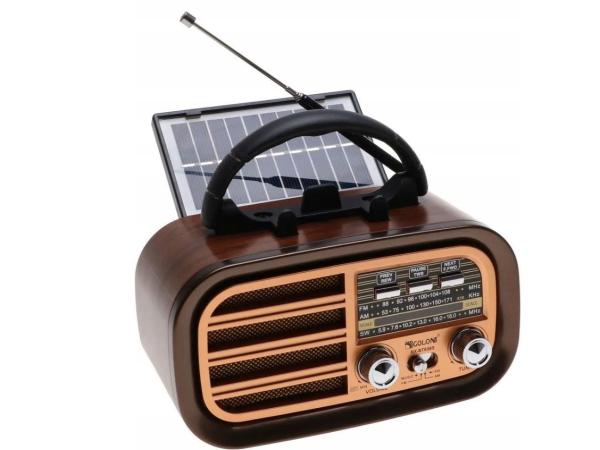 Retro Noodradio met Bluetooth, Powerbank - USB en Solar 