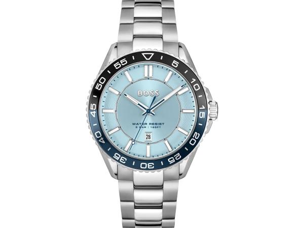 Hugo Boss Horloge Runner Zilver/Blauw 43mm