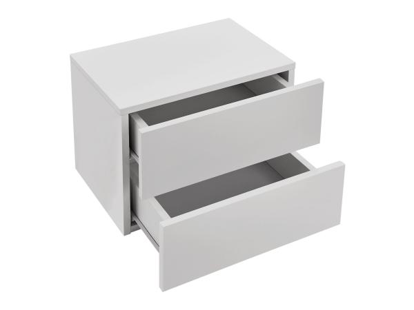 Zwevend Nachtkastje - 40 x 29 x 30 cm - Wit - 2 Lades