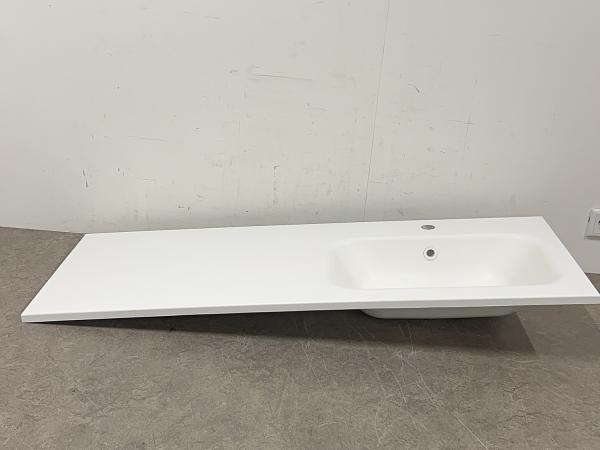 Wastafelblad met geïntegreerde wastafel 120x46cm wit