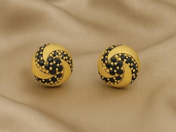 Oorknoppen geel zwart briljant moissaniet 0.70 carat