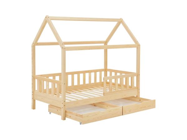 Kinderbed Marli - 80 x 160 cm - Houtkleur - Incl. bedlades