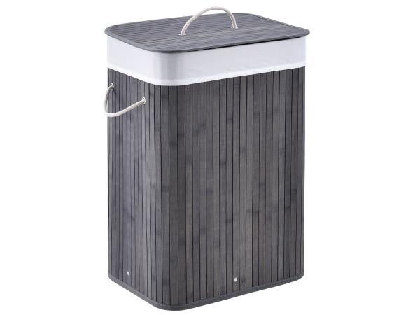 Wasmand bamboe 72 ltr grijs