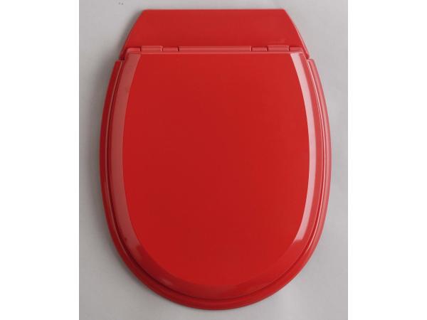 Allibert wc-bril ATLAS - geperst hout - afklikbaar - met regelplaat - rood gelakt