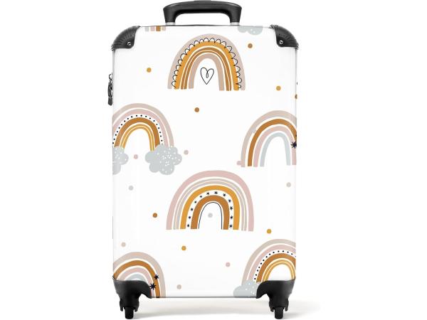 Koffer handbagage regenboog stippen