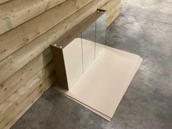 spiegelkast softclose 100x60,5x15cm Gino zilver eiken