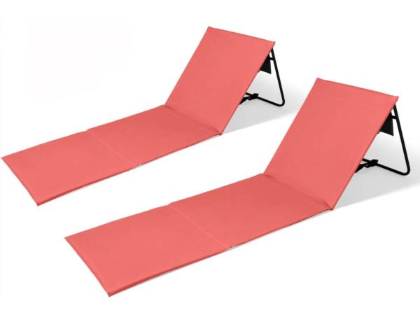 Intimo Strandmat Set van 2 Verstelbare Rugleuning - Koraal