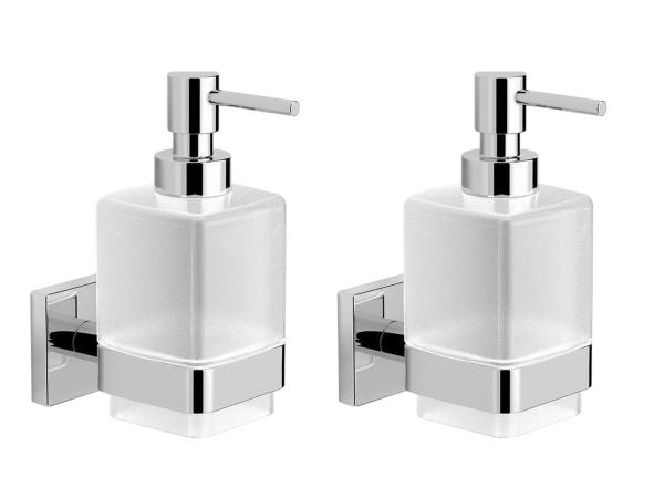 2x Alterna zeepdispenser in houder Siena chroom