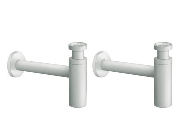 2x Alterna design bekersifon 1 1/4 Style mat wit