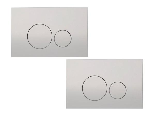 2x Royal plaza bedieningsplaat knop rond Inala zilver