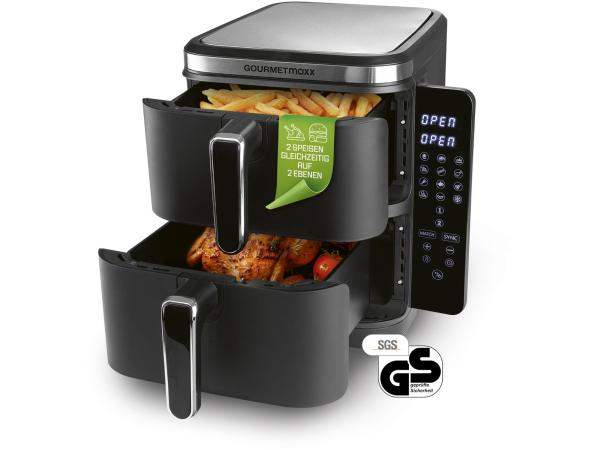 GOURMETmaxx FryUp Verticale Dubbele Heteluchtfriteuse 