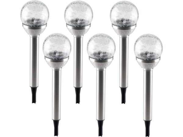 i-Glow LED Solar tuinlampen Glazen bol Set