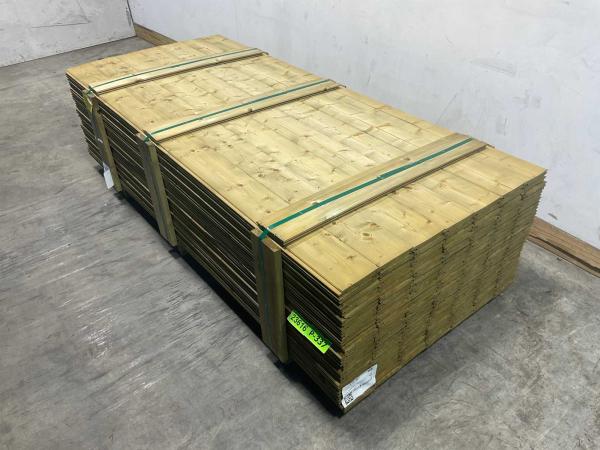 100x Vuren banddeel groen geïmpregneerd 224x14,5x1,8 cm