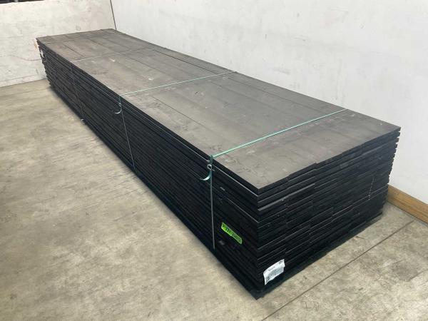 25x Vuren plank geschaafd zwart geïmpregneerd 500x19,5x2,5cm