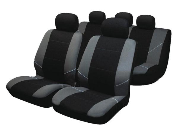 Sakura Merton zwart-grijze stoel- en hoofdsteunbekleding