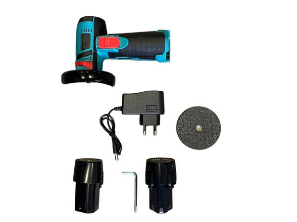 Haakse Slijper Ø76mm Mini Slijptol incl. twee 21V accu's