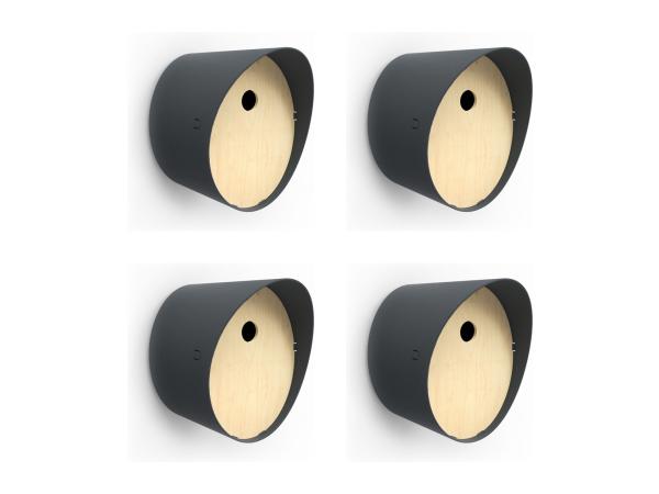 4x Capi Vogelhuisje Ovaal - Antraciet - 23x19x24