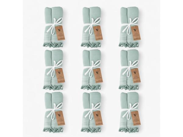 6x Walra Hamamdoek XXL - 200x200cm - Jade