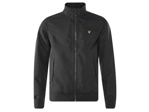 Lyle &amp; Scott Mesh Backed Funnel Neck Jacket Jet Zwart - L