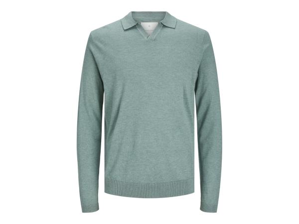 Jack &amp; Jones Cigor Linen Split Neck Trui Lily Pad - XL