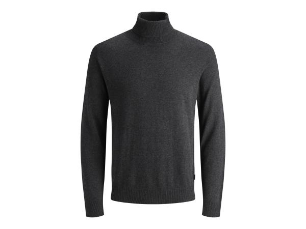 Jack &amp; Jones Emil Knit Roll Neck Dark Grey Melange - XL