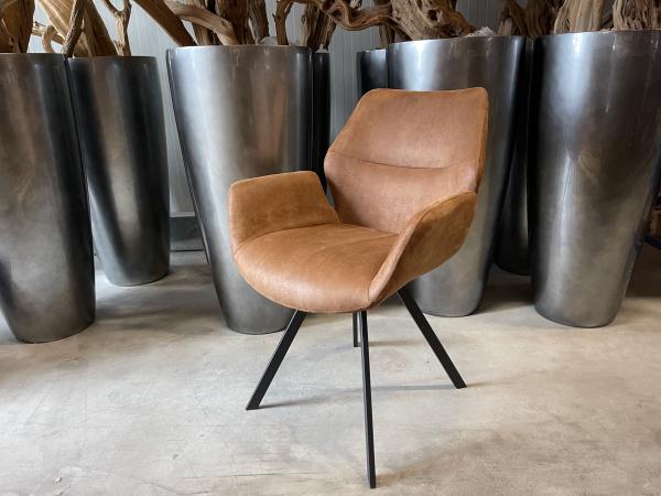 Eetkamerstoel Vini (set van 4) microleder - cognac