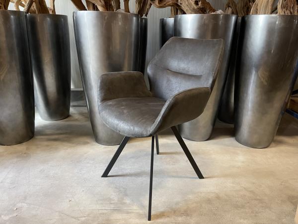 Eetkamerstoel Vini (set van 8) microleder - antraciet