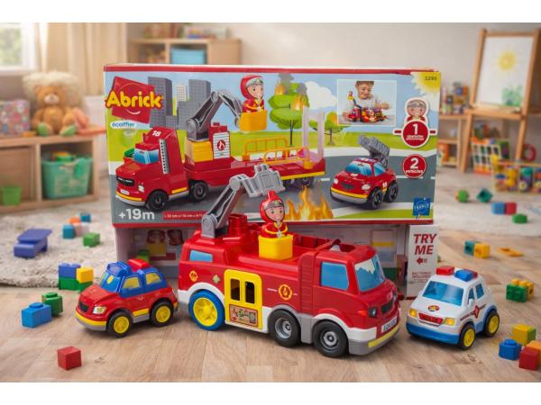 Speelgoed brandweer set + Abrick brandweer truck