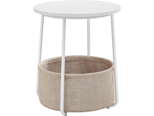 iBella Living bijzettafel rond met mand wit