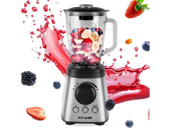 FITAGE Blender Glazen Kan 1.9L - 1200 Watt