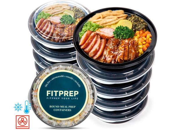 Fitprep Meal Prep Magnetron Bakjes Deskel Rond 10x 800 ML