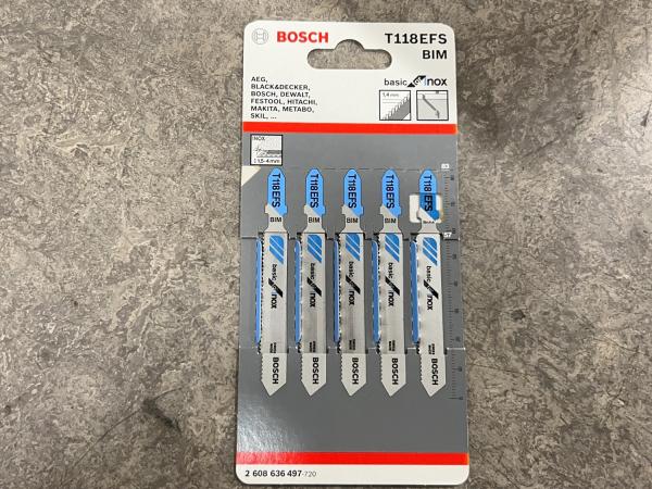 10x Bosch decoupeerzaagblad T118EFS 5-pack Basic for Inox