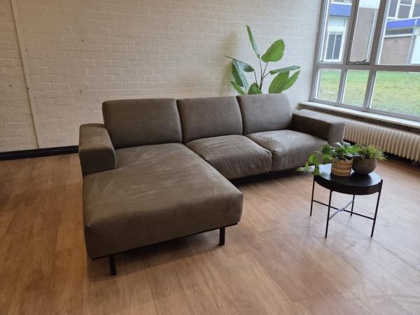 Zo goed als nieuwe MERK groene hoekbank microleder