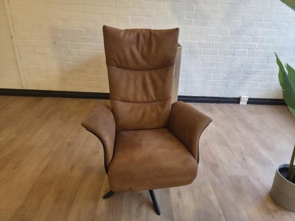 Elektrische merk fauteuil in Cognac kleur