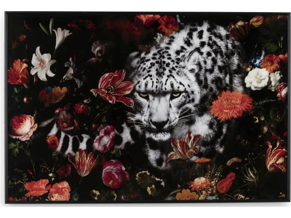 Luipaard glasschilderij 80x60cm