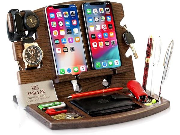 Teslyar Dubbel Houten Docking Station