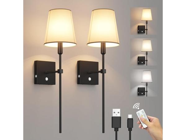 Coinmit Draadloze Wandlamp (2 Stuks) zwart