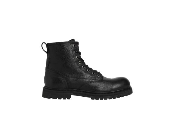 Jack &amp; Jones Buckley Leather Boot Anthracite Black - 41