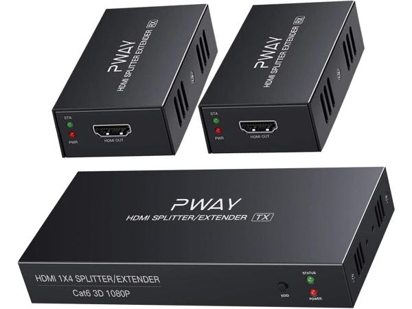 HDMI Splitter Extender 1X2-poort via Cat5e / Cat6