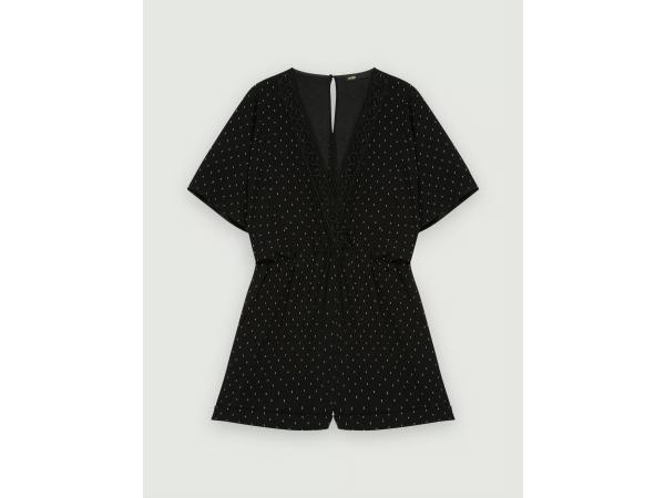 Maje Gestippelde Zwitserse playsuit maat 34