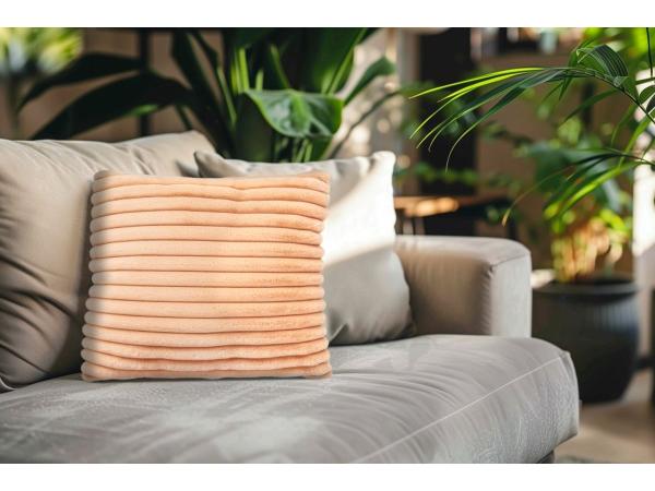 Lalee Plush Kussen - Perzik - 48 x 48 cm