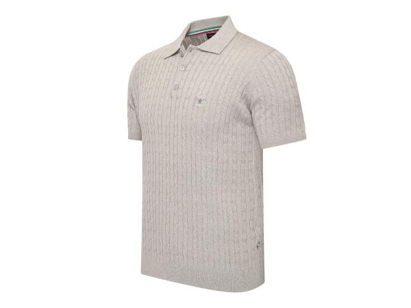 Cappuccino Italia Caorle Cable Knit Polo Grijs - M