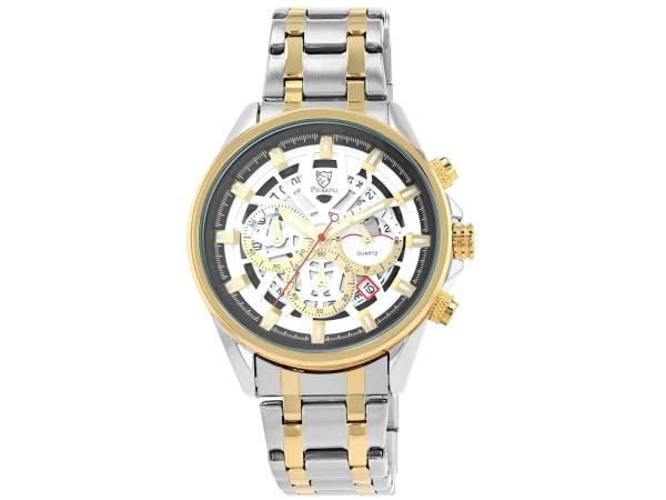 Pierrini heren horloge zilver/goud 44mm