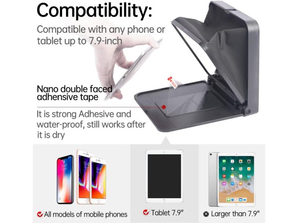 Lensgo Draagbare teleprompter voor smartphone-tablets tot 8 inch4.jpg