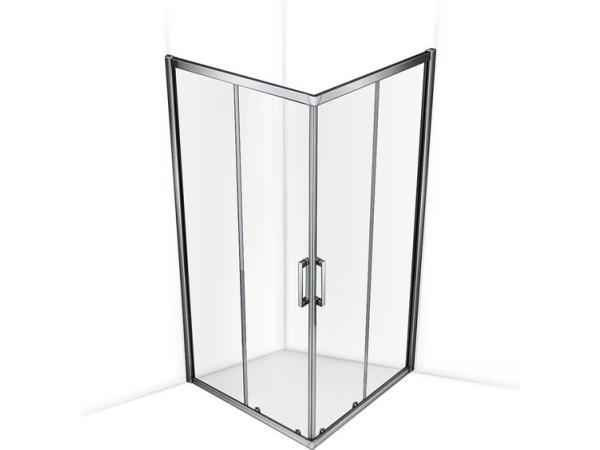 Douchecabine - 90x90 - Vierkant - Chroom - Schuifdeur 