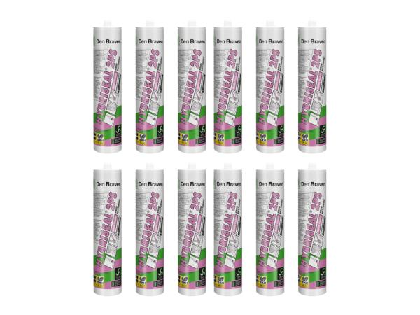 12x Den Braven Hybriseal 2PS Afdichtingskit Wit (290ml)