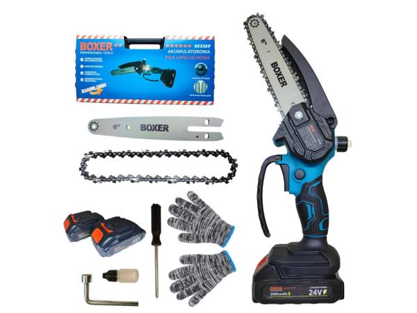 Boxer Accu Kettingzaag - 2x 24V Accu - 2500 mAh - 6 Inch