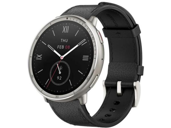 Amazfit Active 2 Round NFC Zwart Leer 44mm